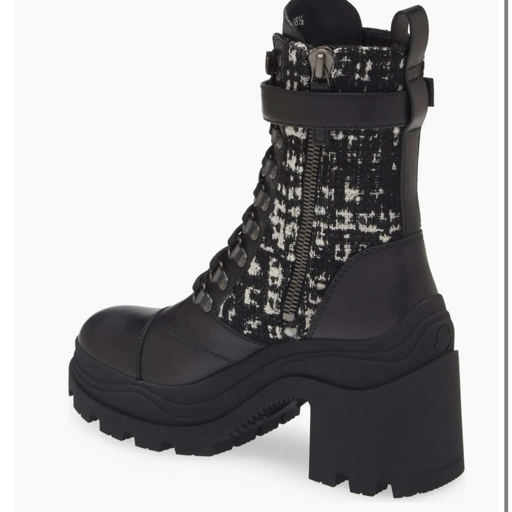 Moncler Envile Tweed Block Heel Boot - Picture 2 of 12